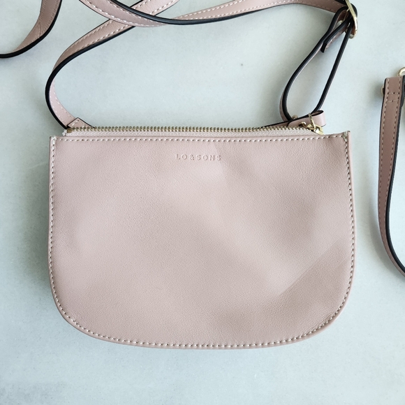 Lo & Sons Waverley 2 Pink Rose Quartz crossbody / wristlet / belt bag w/ gold hw - Picture 7 of 12